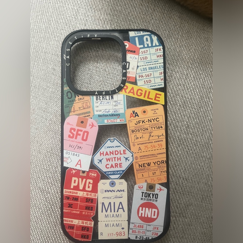 Casetify Multicolor Travel Tag Phone Case Iphone 14 PRO